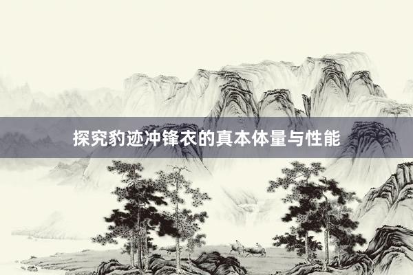 探究豹迹冲锋衣的真本体量与性能