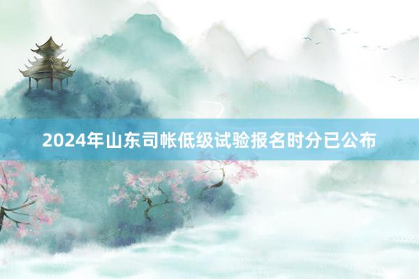 2024年山东司帐低级试验报名时分已公布